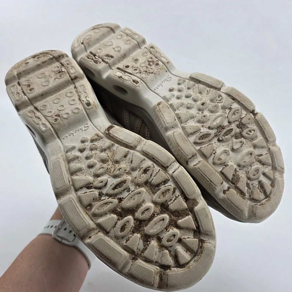 Skechers Slip-On Glide Step Walking Shoes 7.5 Taupe 100250 Memory Foam Sneakers